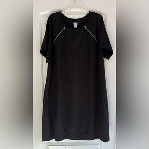 Chico's Black Short Sleeve Cotton Dress